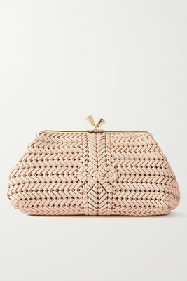 Maud Woven Textured-Leather Clutch from Anya Hindmarch