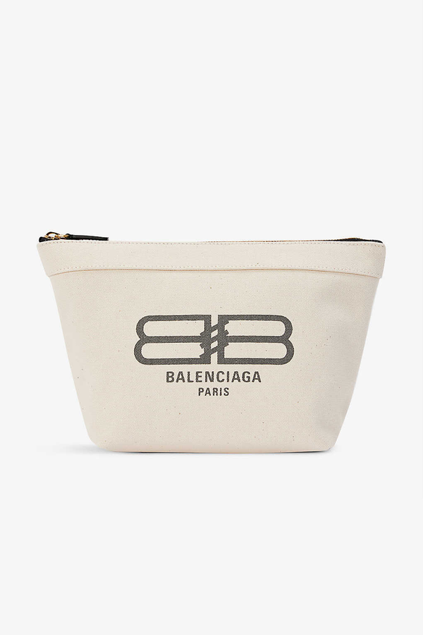 Jumbo Logo-Print Cotton Pouch from Balenciaga