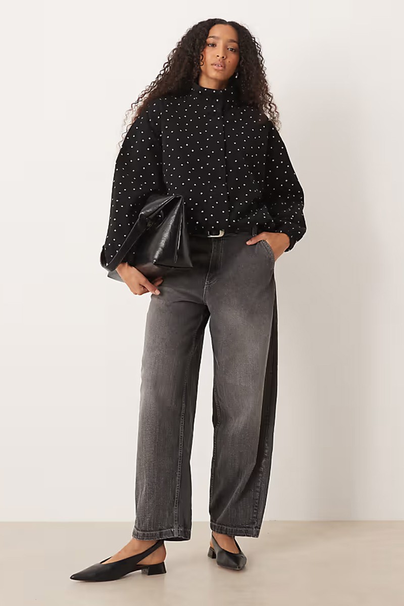 Denim Funnel Neck Sports Jacket from Asos Design