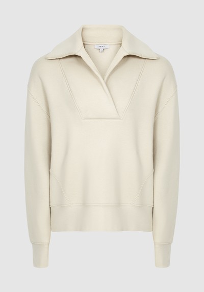 Farley Neutral Shawl Collar Loungewear Sweatshirt