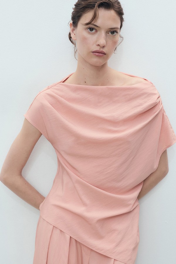Draped Asymmetrical Blouse from Mango