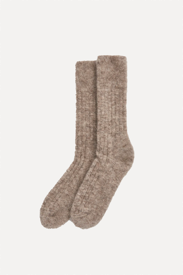 Ultra Soft Alpaca Ribbed Bed Socks from Pairs