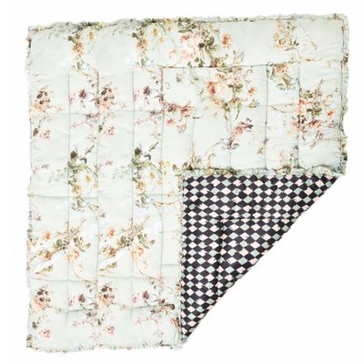 Large Eau De Nil Floral Quilted Eiderdown from Preen By Thornton Bregazzi