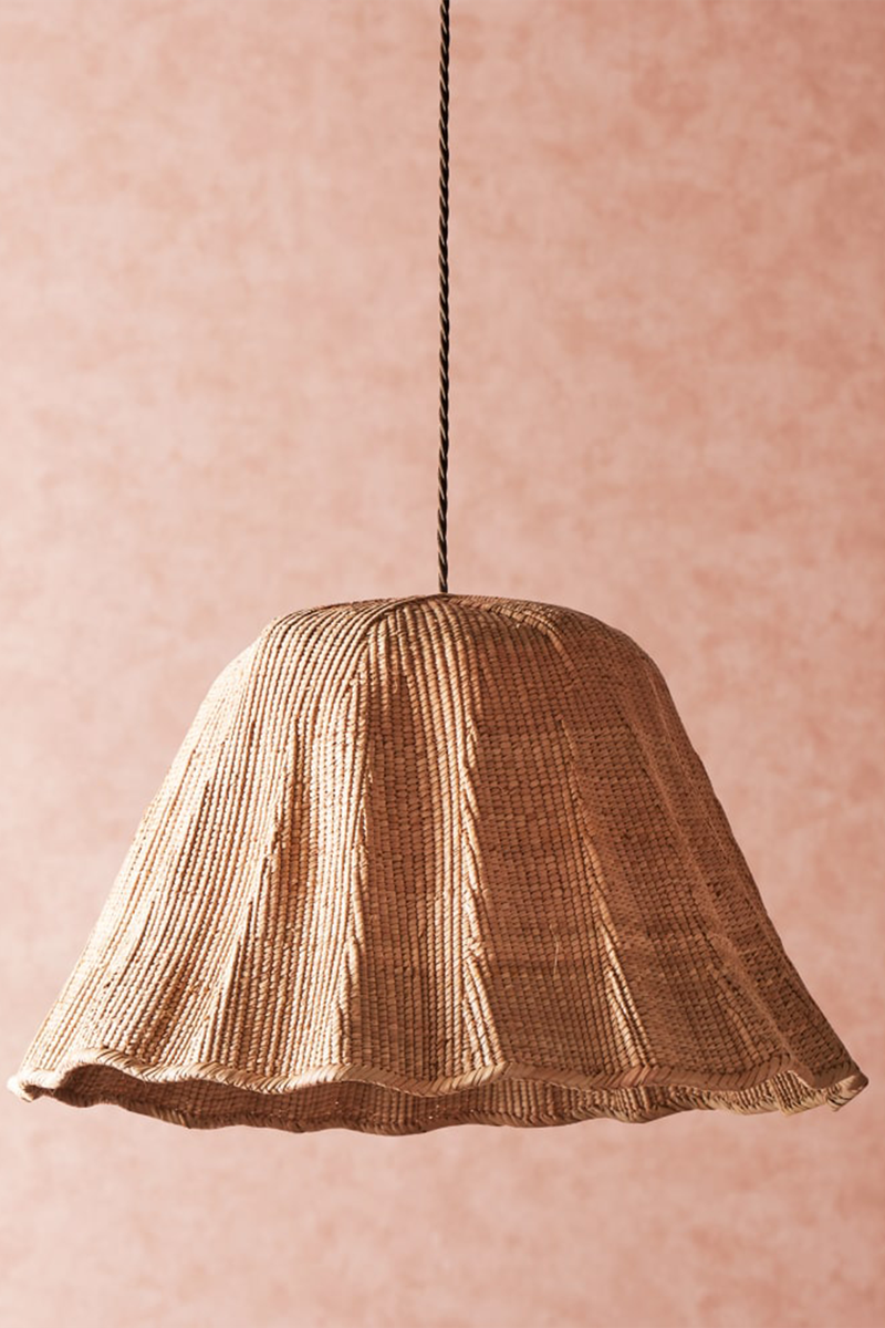 Wonky Wave Natural Woven Palm Basket from Pooky