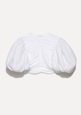 White Gathered Puff Sleeve Top from FRAME x Relove