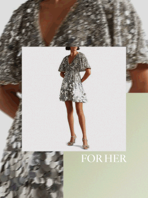 Estelli Sequined Cape Mini Dress from Ted Baker