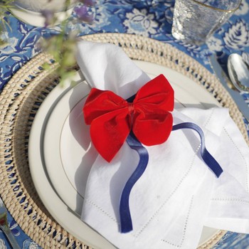 Pair Of Ruby Red Velvet Napkin Bows, £19 | Dress For Dinner