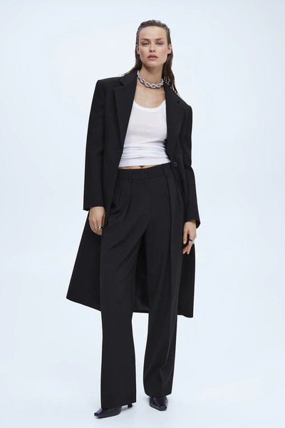 Wideleg Pleated Trousers from Mango