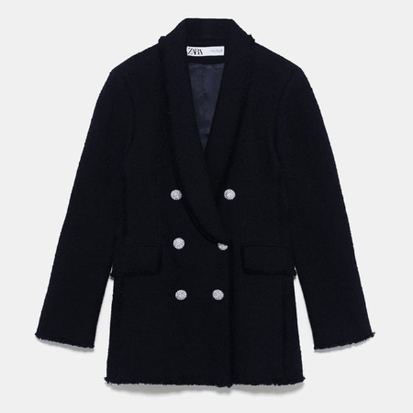 Rhinestone Button Blazer from Zara