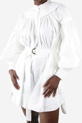 White Long - Sleeved Dress With Belt from  Ulla Johnson