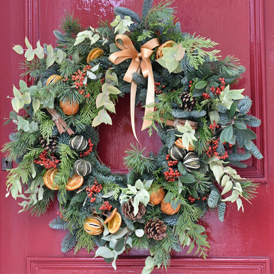 Classic Christmas Wreath from Sweet Pea Flowers