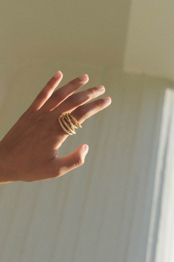 The Murmur Of False Idols White Topaz & Gold Vermeil Ring