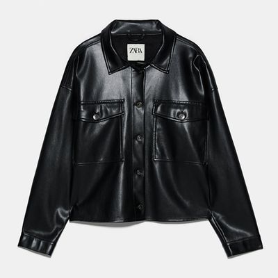 Faux Leather Overshirt from Zara