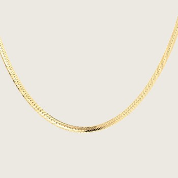 Gold Herringbone Chain Necklace