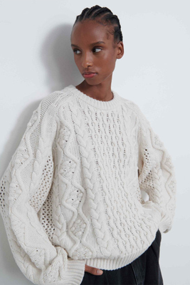 Secas Cable Knit Wool Cashmere Sweater from Loulou Studio