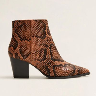 Snake-Effect Ankle Boots from Mango