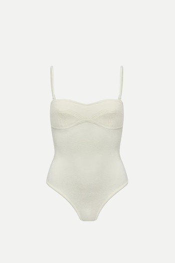 Textured Nylon Bustier Bodysuit from Bottega Veneta 