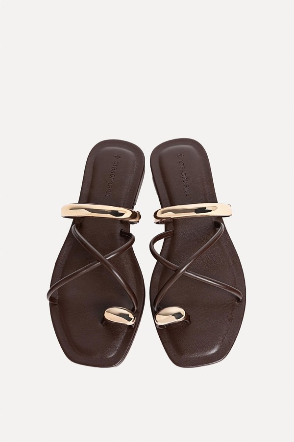 Flat Sandals With Metal Details from Stradivarius