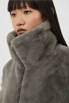 Faux Fur Funnel Neck Cropped Jacket from French Connection