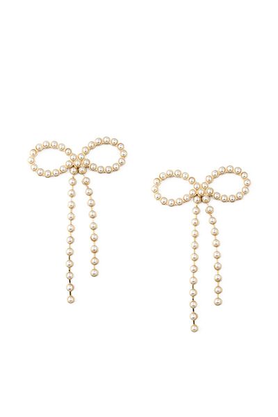 Statement Pearl Bow Earrings  from Orelia 