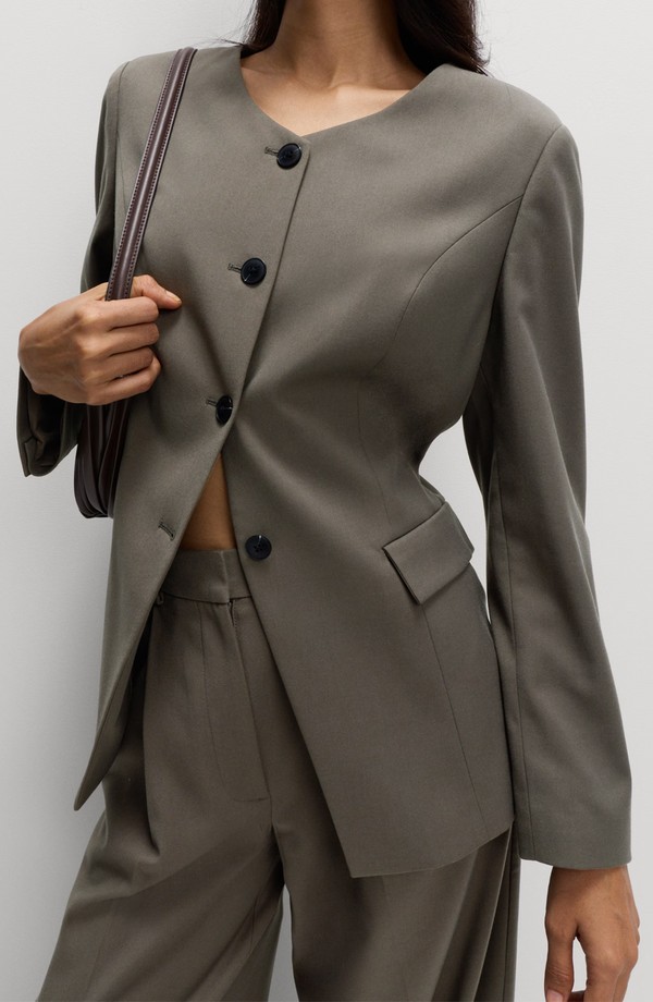 Collarless Jacket