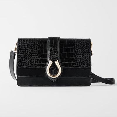 Animal Print Horseshoe Crossbody Bag from Zara