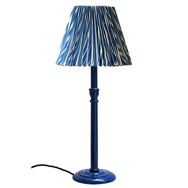 Tall Thistle Blue Glossy Lamp