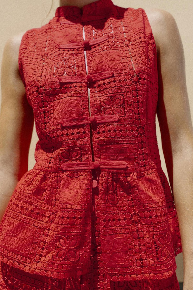 Guipure Top With Fireman Clasp from zara