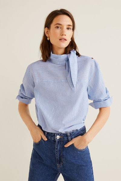 Bow Neck Shirt from Mango