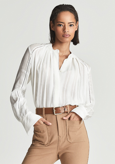 Danni Self-Stripe Textured Blouse