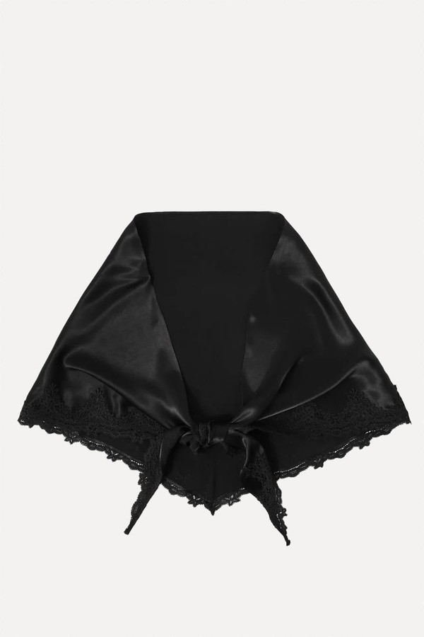 Satin Lace Trim Scarf from Mint Velvet