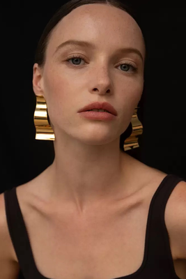 Gold Plated, Wave Earrings
