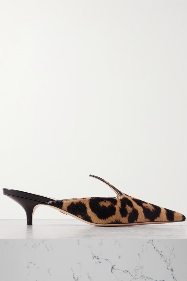 Dorye Leopard-Print Calf Hair Mules from FERRAGAMO