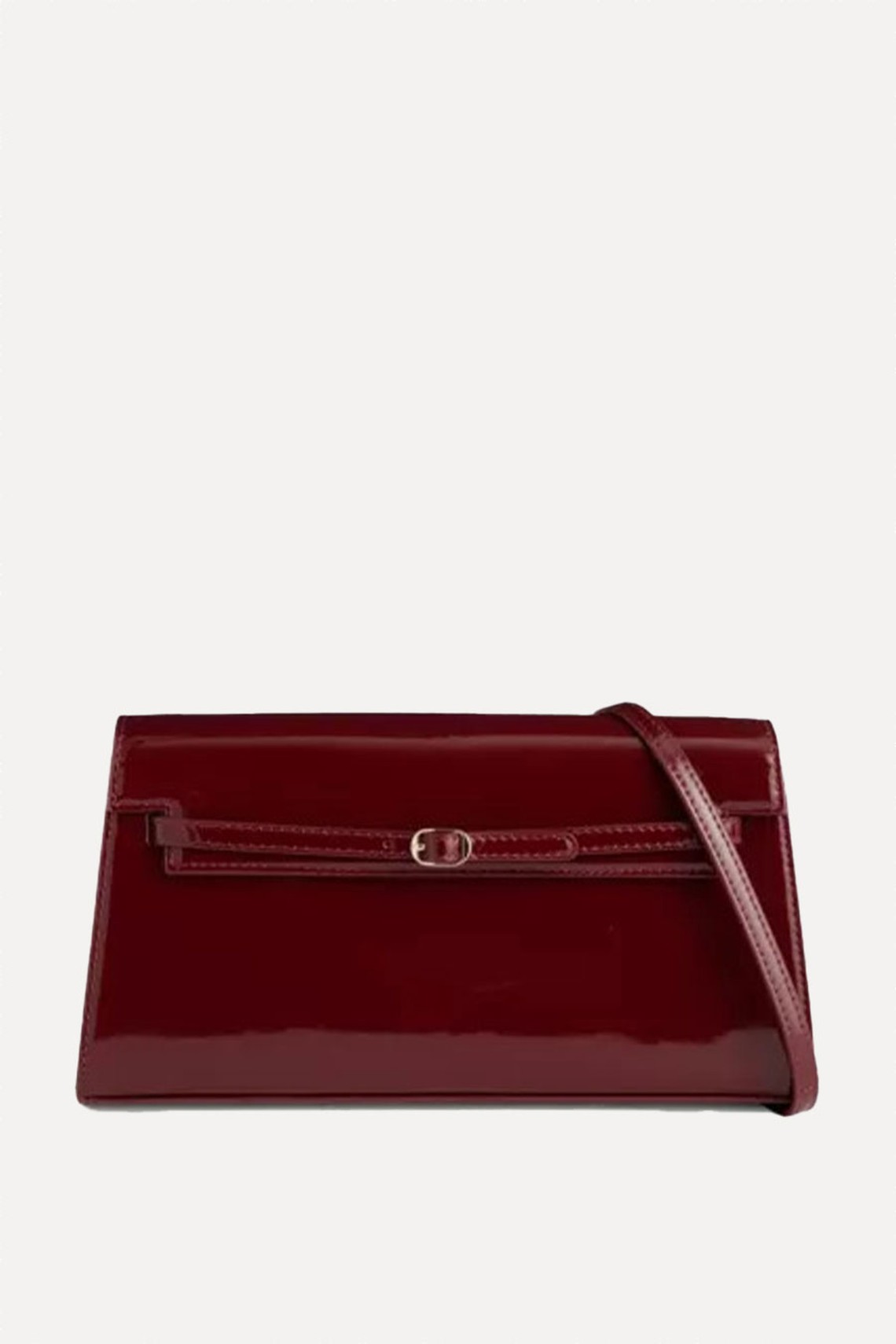 Belted Patent-Leather Shoulder Bag from Verafied