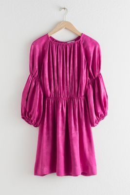 Satin Puff Sleeve Mini Dress from & Other Stories