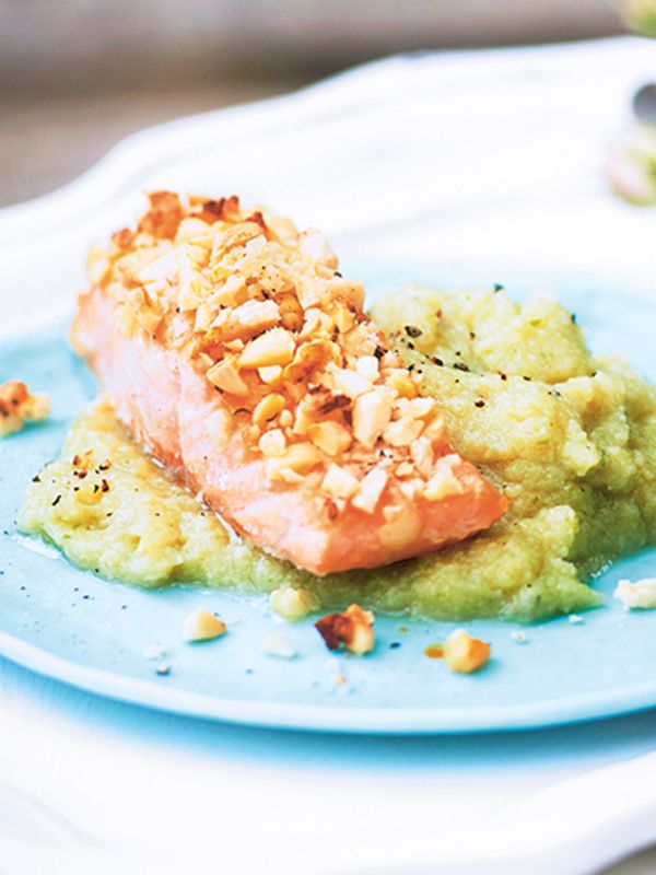 Baked Salmon With Cauliflower Purée
