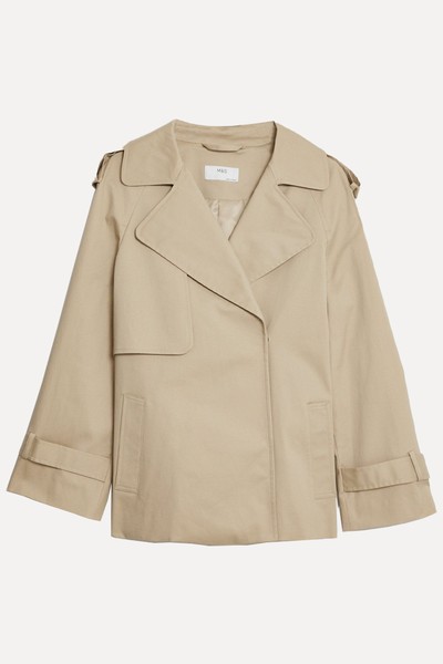 Cotton Rich Short Trench Coat from M&S