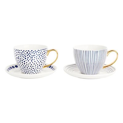Porcelain Tea Cup & Saucer 2pk: More Sleep