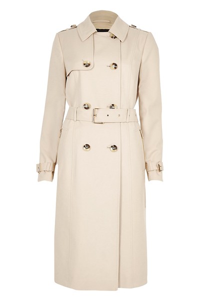 Double Breasted Belted Trench Coat from River Island