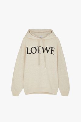 Logo-Print Hooded Cotton-Blend Sweatshirt from Loewe 