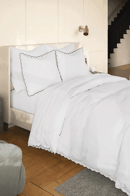 Cotton Blend Scalloped Edge Bedding Set from M&S