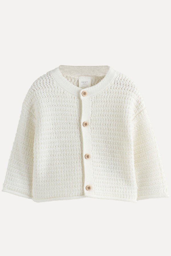 Textured Knitted Baby Cardigan from Next