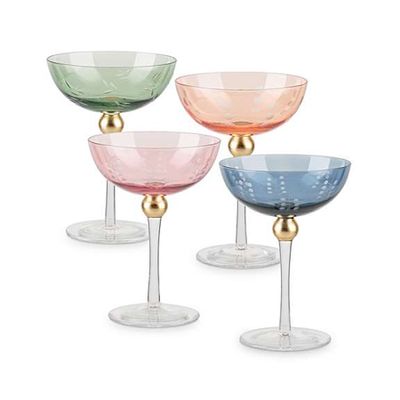 Pallo Tinted Glass Champagne Saucers