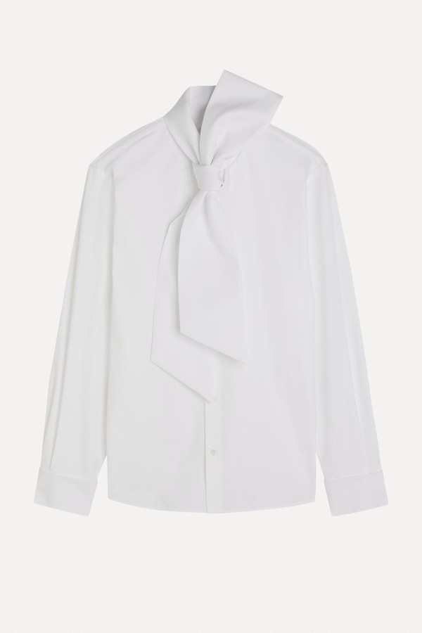 Scarf-Effect Cotton-Poplin Shirt from  SAINT LAURENT