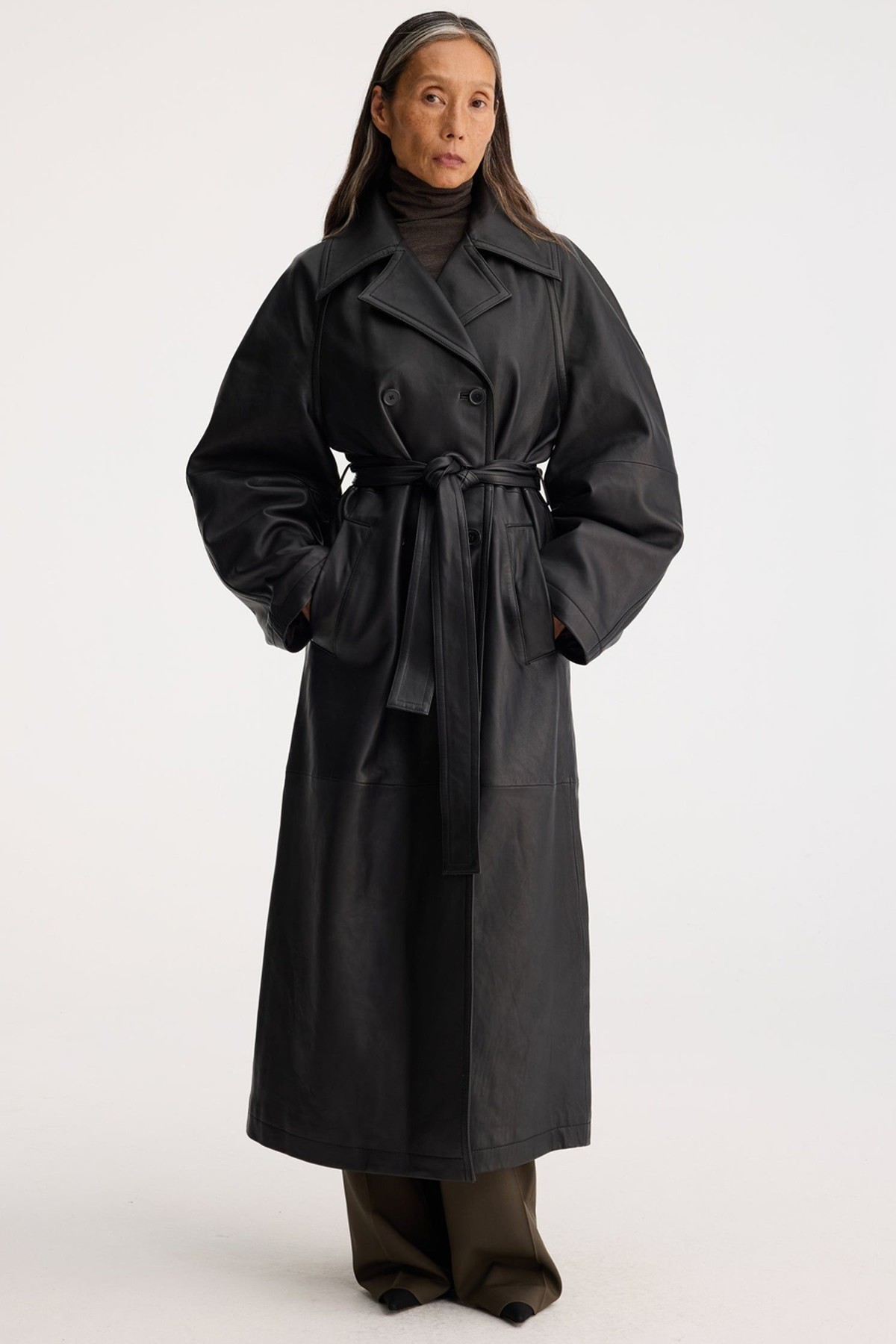 Belted Leather Trenchcoat