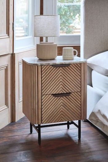 Valencia Marble Mango Wood Bedside Table