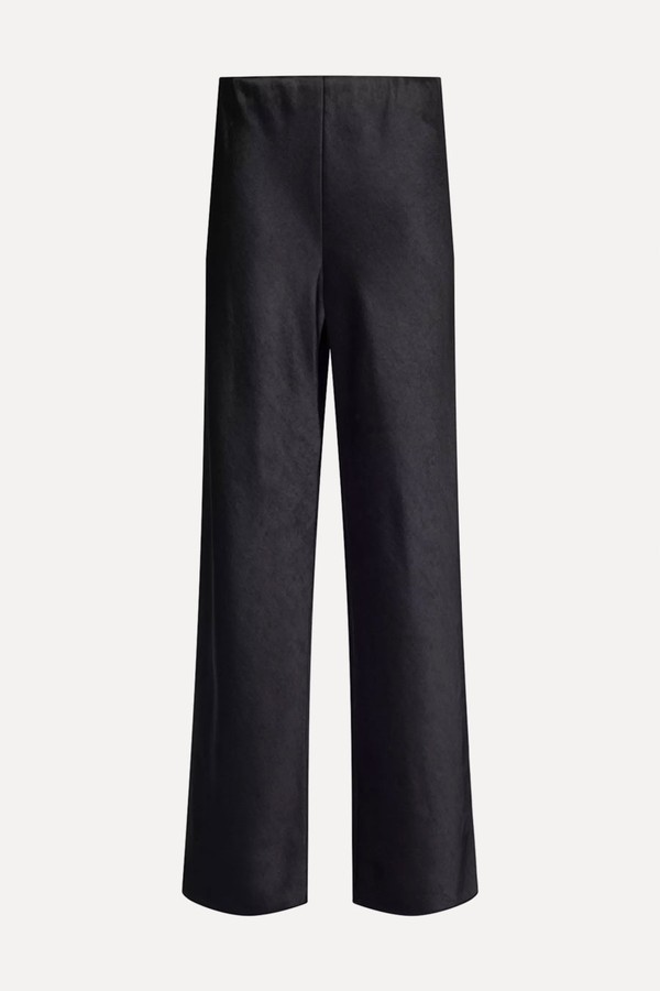 Fluid Bias Wide-Leg High-Rise Satin Trousers from Vince
