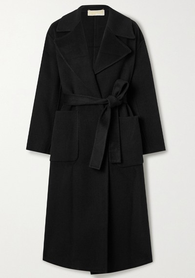 Belted Wool-Blend Felt Coat from Michael Michael Kors