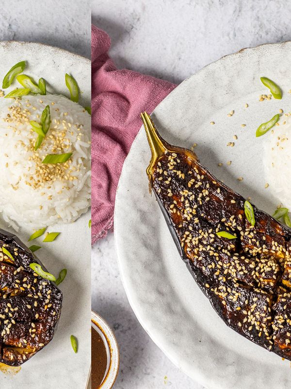 Miso Aubergine With Sticky Toasted Sesame Oil & Coconut Basmati 