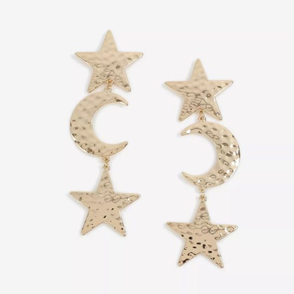 Gold Star & Moon Drop Earrings